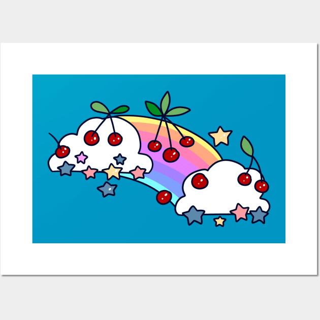 Cherry Rainbow Clouds Wall Art by saradaboru